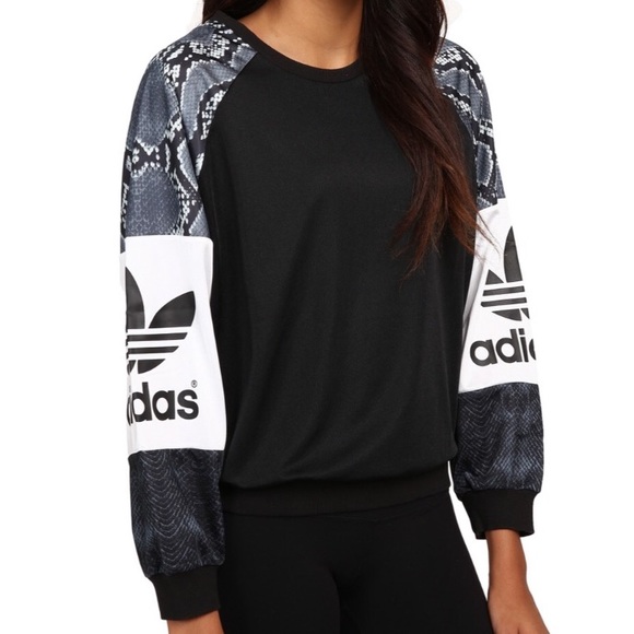 adidas Sweaters - Adidas Originals LA Snakeskin Crewneck Trefoil